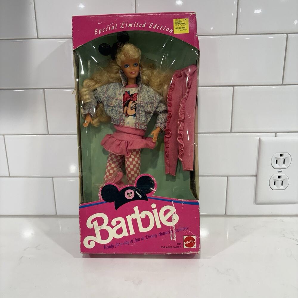 Barbie Doll Disney Mattel Minnie Mouse Fashion New in Box 1990